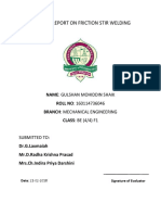 Seminar Report On Friction Stir Welding