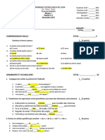 Examen Écrit Niveau 1 - Partiel 2 2018