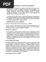 Constitucion de Una Empresa de Gastos