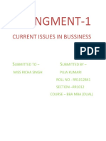 Assingment-1: Current Issues in Bussiness