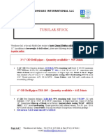 Tubular Stock: 3 " OD Drill Pipes - Quantity Available 919 Joints