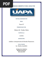 Tarea IV Interpretacion de Estados Financieros