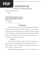 Omnibus Order On MSJ, Officer Alfred Stabile, City of Hollywood Police Department