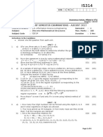 Discrete Mathematical Structures IS314 SUPPLEMENTARY EXAM 3RD SEM AUG 2017