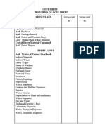 Cost Sheet Proforma of Cost Sheet Particulars: Closing Stock of Raw Materials