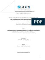 Capacidades Dinámicas y Rentabilidad Financiera: Una Propuesta de Estudio para El Análisis de Las Empresas de Saneamiento Básico de Cartagena. Propuesta de Tesis Doctoral.