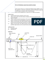 (Nonlinear Open Loop Model Testing) : Experiment No 01 Aims