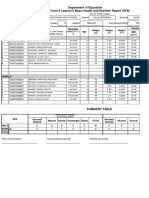 School Form 8 SF8 Learner Basic Health and Nutrition Report