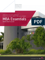 Usb Executive Development Mba Essentials Course Prospectus