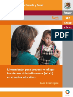 SEP. Lineamientos para Prevenir y Mitigar Los Efectos de La in Uenza A (H1N1) en El Sector Educativo