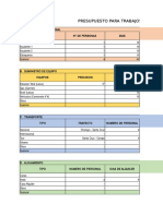 Presupuesto de Trabajo Topografico