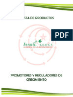 Catalogo de Productos Promotores y Reguladores de Crecimiento