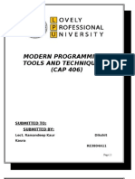 Modern Programming Tools and Technique - Ii (CAP 406) : Submitted To: Submitted by