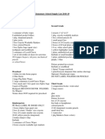 Casey-Westfield Monroe Elementary School Supplies List