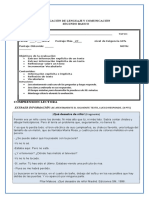 Evaluacion Comprension Lectora Segundo Basico