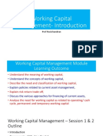 Working Capital Management - Introduction - Session 1 & 2