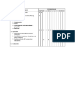 Diseño de Tabla de Cronograma de Actividades para Plan Anual de Trabajo 2011-2012