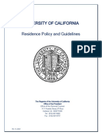 University of Californis Residence Policy