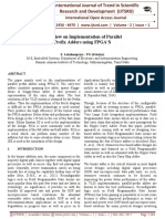 A Review On Implementation of Parallel Prefix Adders Using FPGA'S