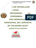 Plan de Patrullaje Local Integrado 2016