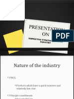 Presentation ON: Marketing Strateg YOF Industry