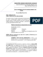 Modelo de Demanda de Indemnización Por Enriquecimiento Sin Causa - Autor José María Pacori Cari