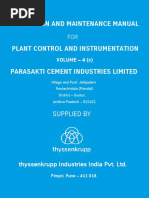 Operation and Maintenance Manual: Parasakti Cement Industries Limited