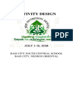 Activity Design: Bais City South Central School Bais City, Negros Oriental