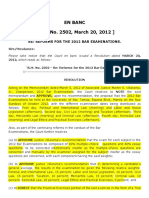 En Banc (B.M. No. 2502, March 20, 2012) : Re: Reforms For The 2012 Bar Examinations