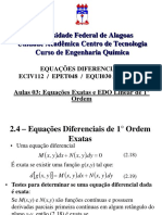 Aula 03 - Equações Diferenciais de 1° Ordem - Exatas e EDO Linear