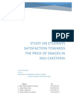 Study On Students Satisfaction Towards The Price of Snacks in Nsu Cafeteria