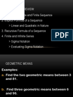 Geometric Sequences, Means and Series