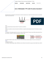 Como Configurar o Roteador TP-Link N Como Access Point Wireless - TP-Link