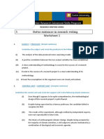 Research Writing Series 3 Better Sentences in Research Writing Worksheet 1