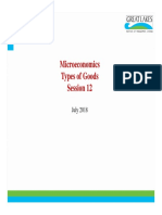 Microeconomics Types of Goods Session 12: July 2018