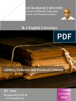 Literary Criticism and Practical Criticism 