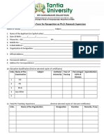 PH.D Research Supervisor Form