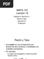 Razón, Tasa y Proporción Lección 12