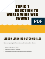 Topic 1 Introduction To World Wide Web (WWW) : Farahiza@Polisas - Edu.My