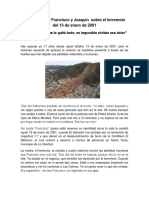 Testimonio de Francisco y Joaquín Sobre El Terremoto Del 2001