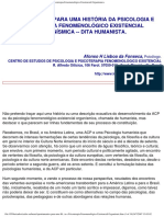 Apontamentos para Uma História Da Psicologia e Psicoterapia Fenomenológico Existencial Organísmica