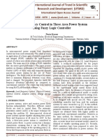 Load Frequency Control in Three Area Power System Using Fuzzy Logic Controller