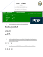 EXAMEN de Calculo Diferencial 2do Parcial