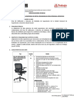 Especificaciones Técnicas Sillas Ergonómicas