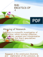 Characteristics of Research