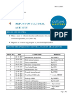 Report of Cultural Activity: Roles and Agenda