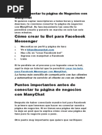 Cómo Conectar Tu Página de Negocios Con ManyChat