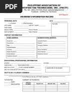 CTT Exam Application Form