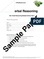 Non Verbal Reasoning: Sample Paper