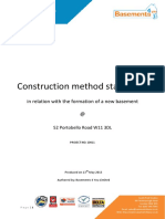 Construction Method Statement: in Relation With The Formation of A New Basement @